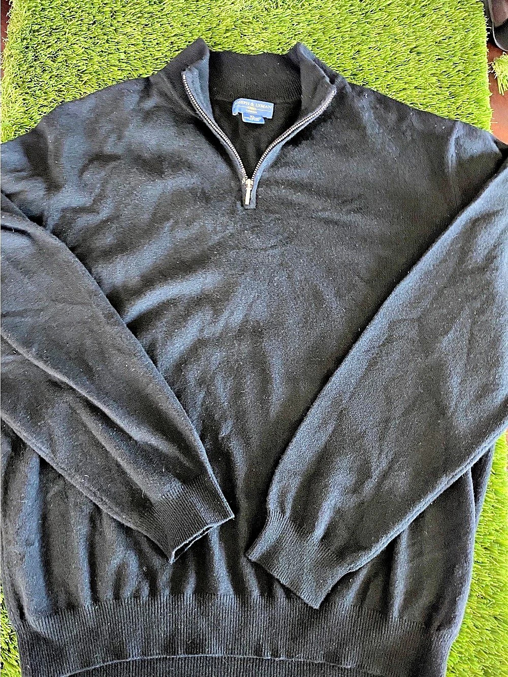 Joseph & Lyman Cashmere Quarter-Zip Black Size XL